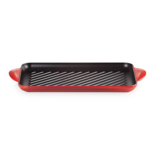 32cm Cast Iron Rectangular Grill - Cerise