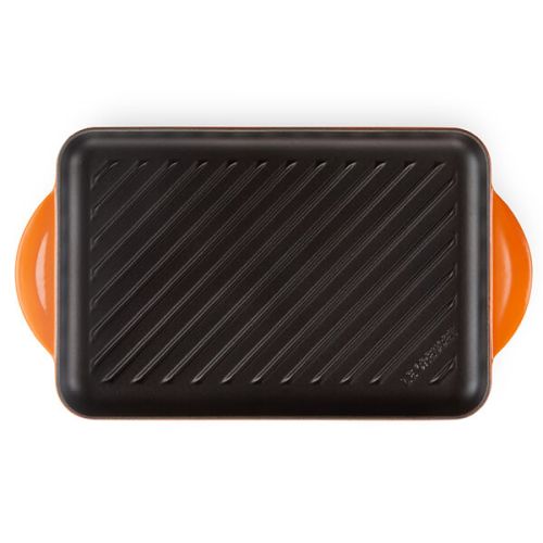 32cm Cast Iron Rectangular Grill - Volcanic