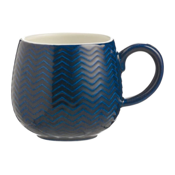 Embossed Chevron Navy Mug 350ml