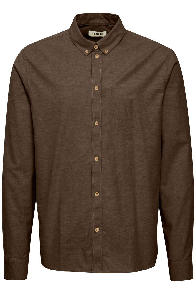 Pete Button Down Shirt - Slate Black Melange