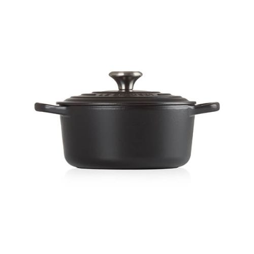 Signature Cast Iron Round Casserole 20cm - Satin Black