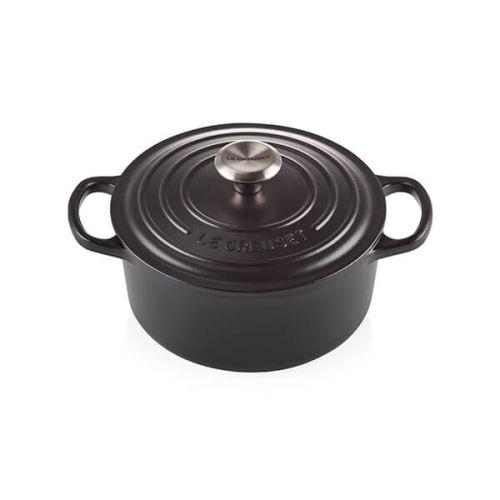 Signature Cast Iron Round Casserole 20cm - Satin Black