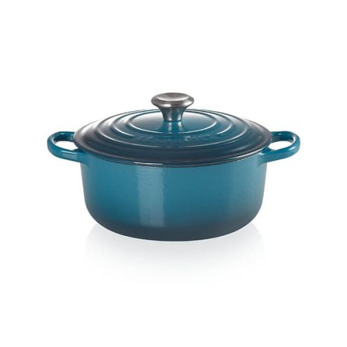 Signature Cast Iron Round Casserole 20cm - Deep Teal