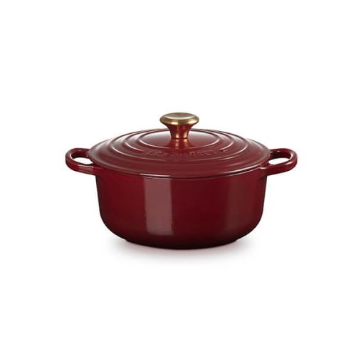 Signature Cast Iron Round Casserole 20cm - Garnet