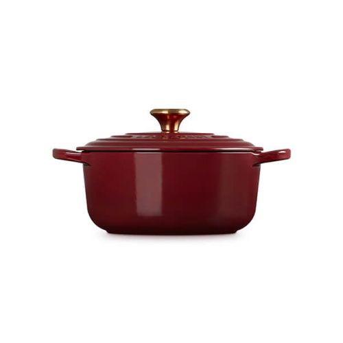 Signature Cast Iron Round Casserole 20cm - Garnet