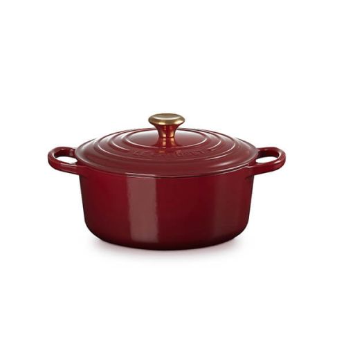 Signature Cast Iron Round Casserole 22cm - Garnet