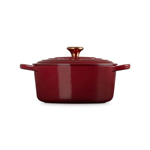 Signature Cast Iron Round Casserole 22cm - Garnet