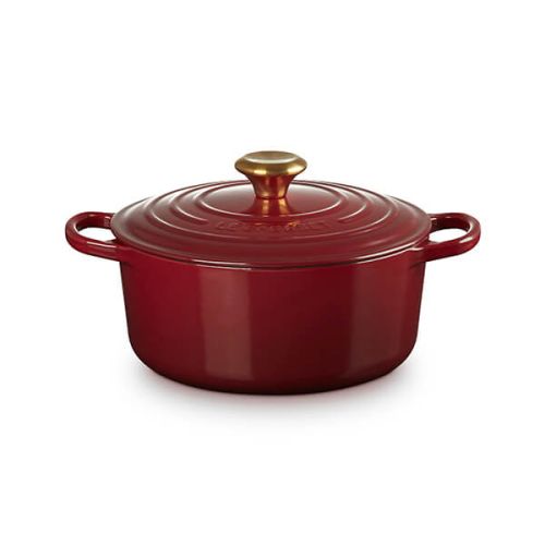 Signature Cast Iron Round Casserole 24cm - Garnet