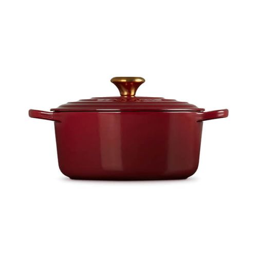 Signature Cast Iron Round Casserole 24cm - Garnet