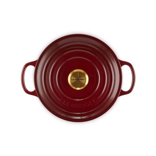 Signature Cast Iron Round Casserole 24cm - Garnet