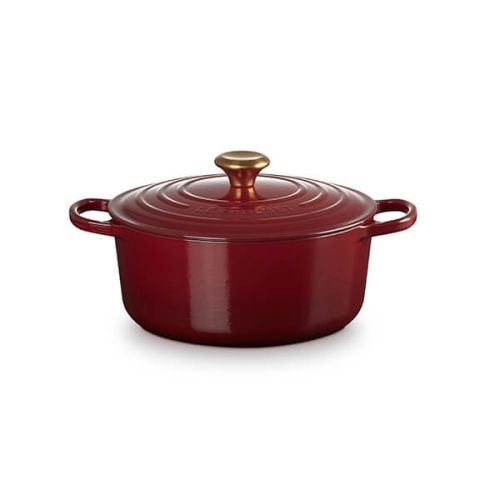 Signature Cast Iron Round Casserole 26cm - Garnet