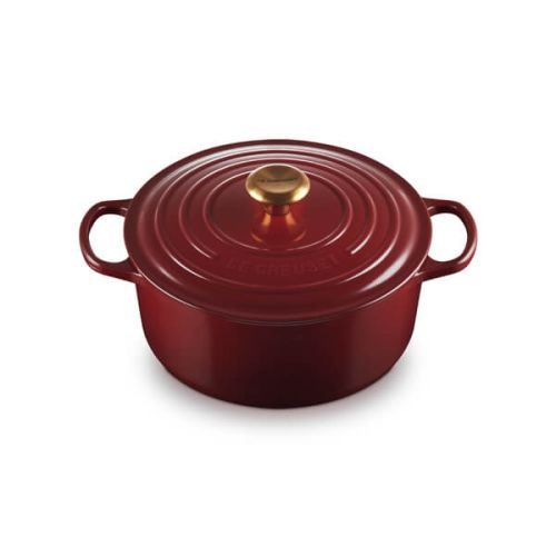 Signature Cast Iron Round Casserole 26cm - Garnet