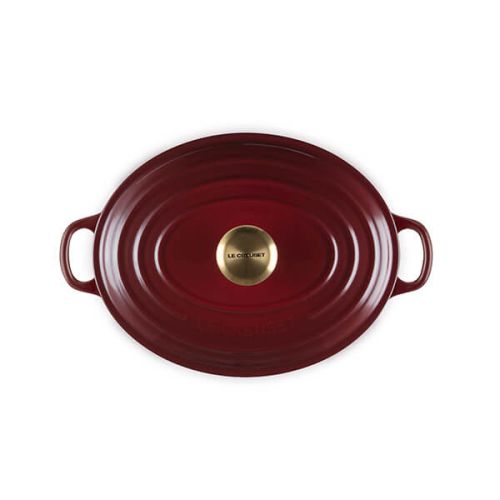 Signature Cast Iron Oval Casserole 27cm - Garnet