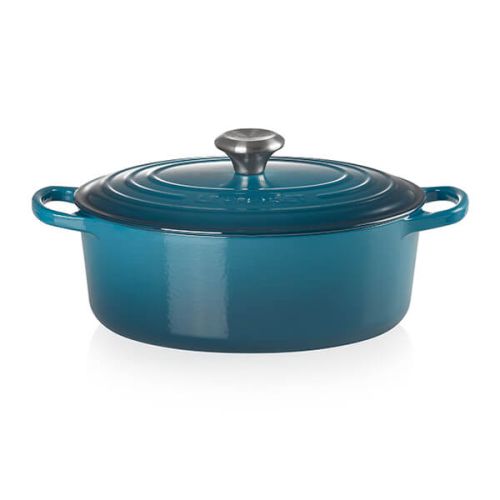 Signature Cast Iron Oval Casserole 29cm - Deep Teal