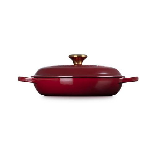 Signature Cast Iron Shallow Casserole 26cm - Garnet