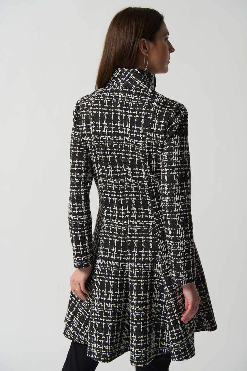 Flared Checkered Jacket - Black/white