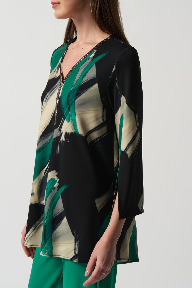 Abstract Print Tunic - Black/multi