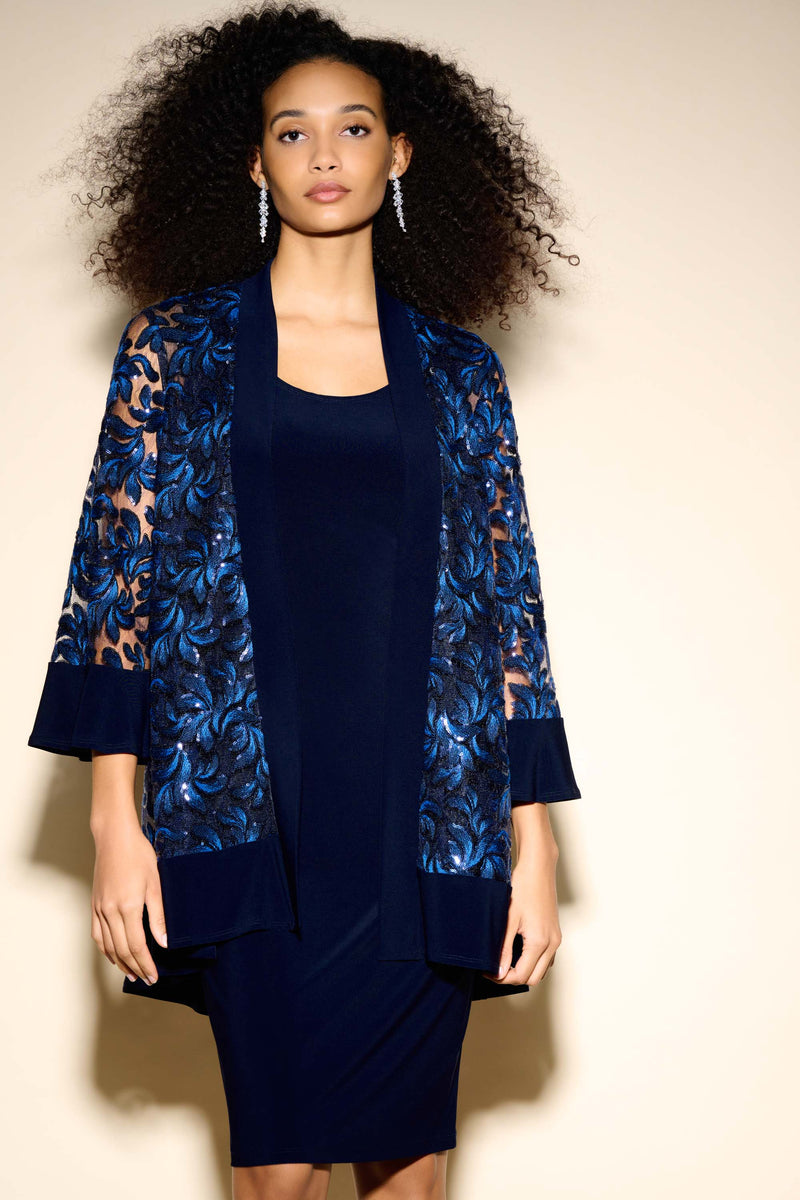 Lace Cardi Dress - Midnight Blue