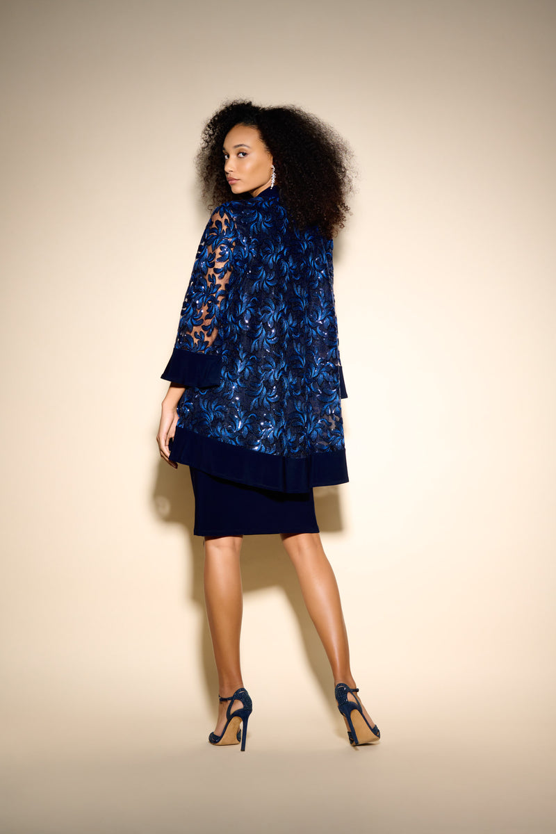 Lace Cardi Dress - Midnight Blue