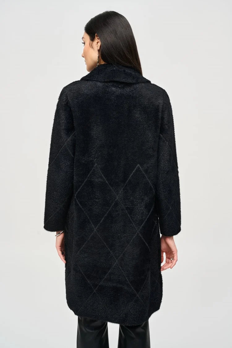 Notched Collar Coat - Black