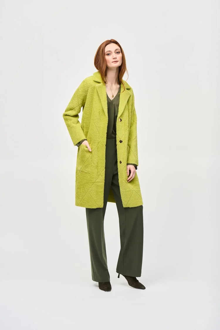 Notched Collar Coat - Wasabi