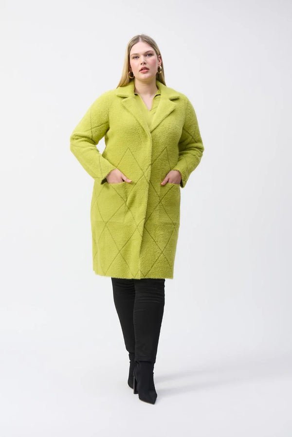 Notched Collar Coat - Wasabi