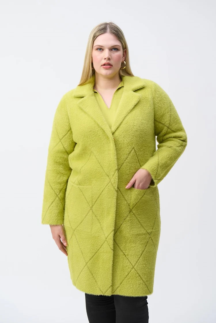 Notched Collar Coat - Wasabi