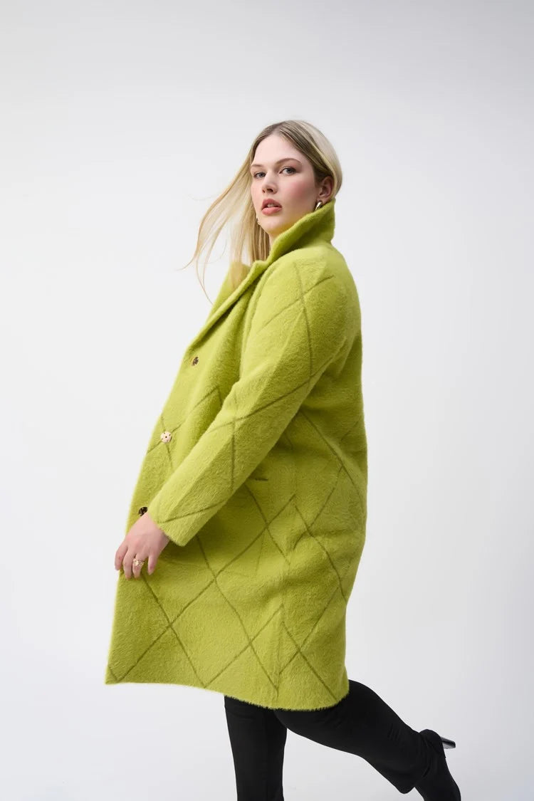 Notched Collar Coat - Wasabi