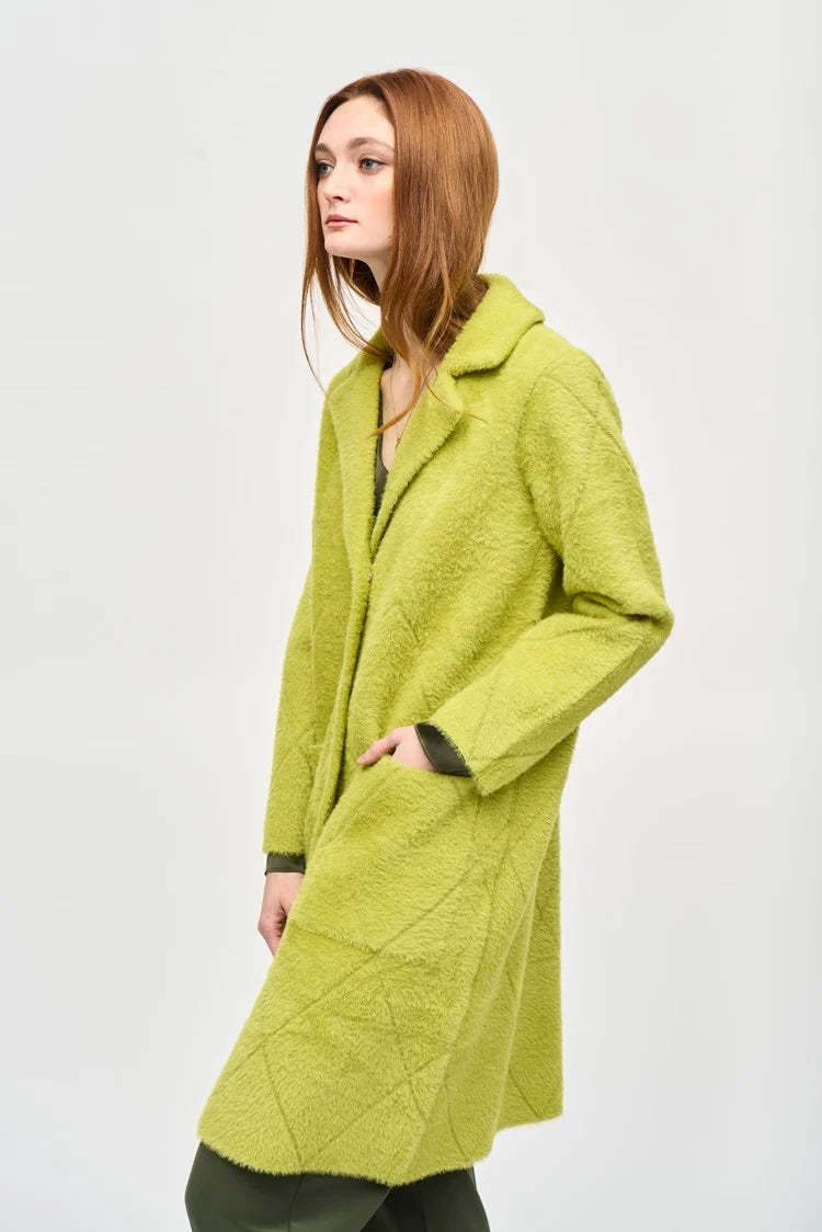 Notched Collar Coat - Wasabi