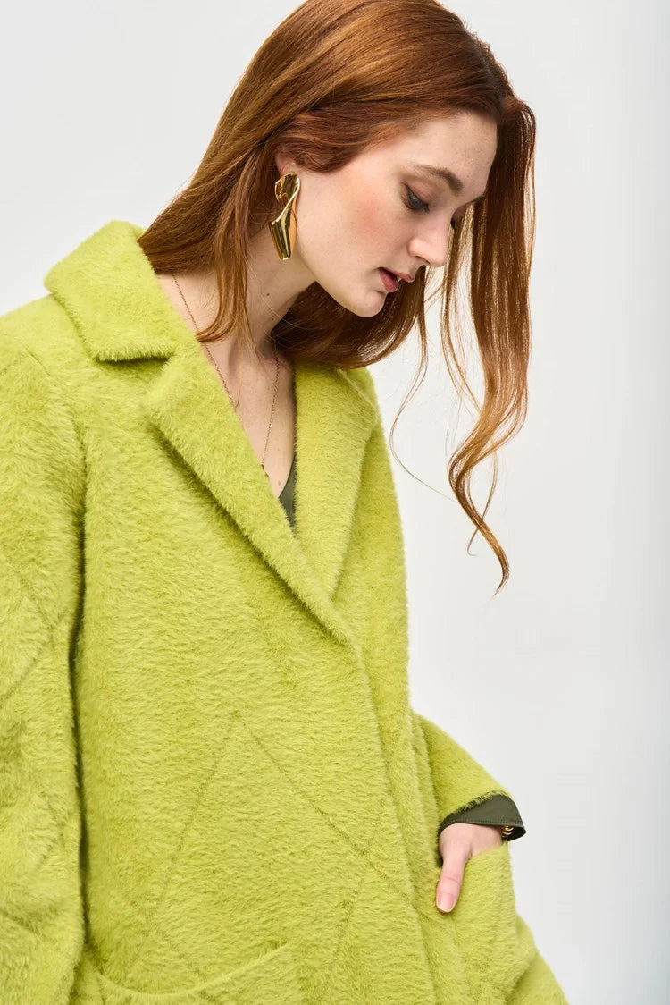 Notched Collar Coat - Wasabi