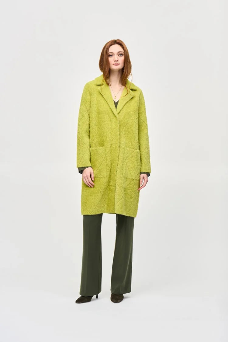 Notched Collar Coat - Wasabi