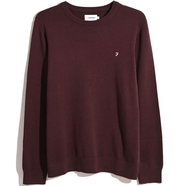 Ludlow Round Neck Jumper - Oxblood