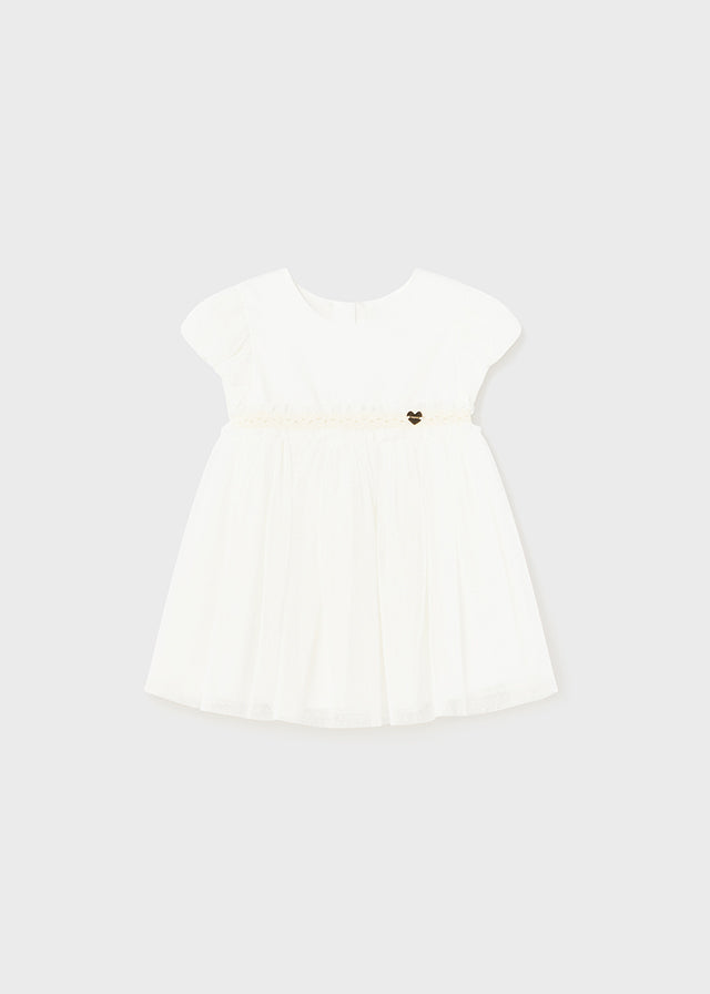 Pleated Tulle Dress - Natural