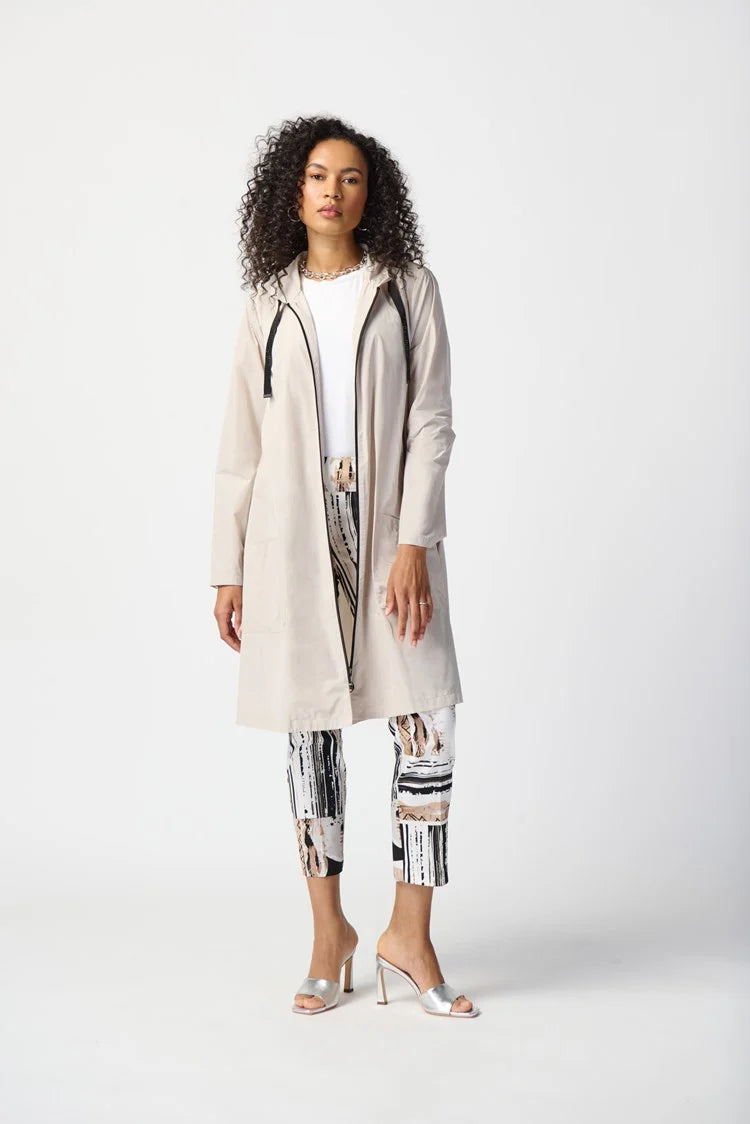 Hooded Trapeze Coat - Moonstone