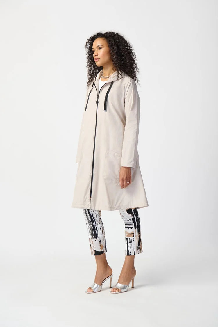 Hooded Trapeze Coat - Moonstone