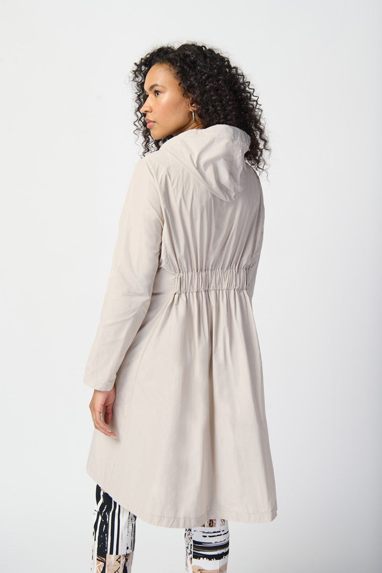 Hooded Trapeze Coat - Moonstone