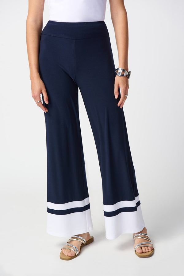 Colour Block Trouser - Midnight Blue/vanilla