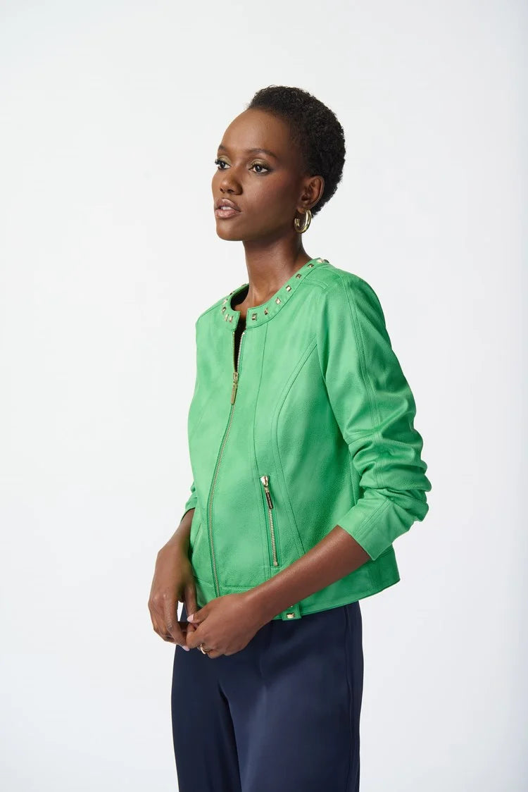 Foiled Suede Jacket - Island Green