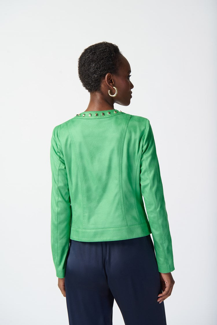 Foiled Suede Jacket - Island Green