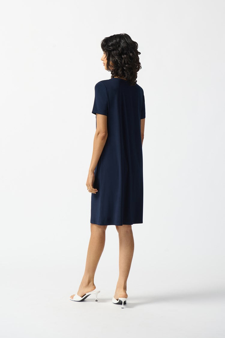 Stripe Combo Shift Dress - Midnight Blue/vanilla