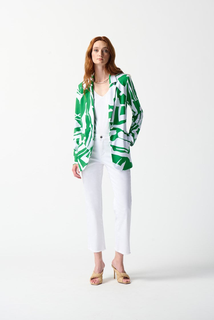 Abstract Print Blazer - Green/vanilla