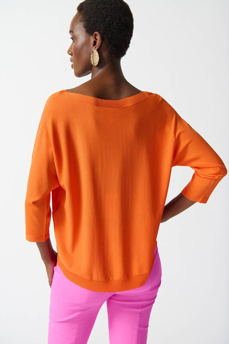 Soft Viscone Yarn Jumper - Mandarin