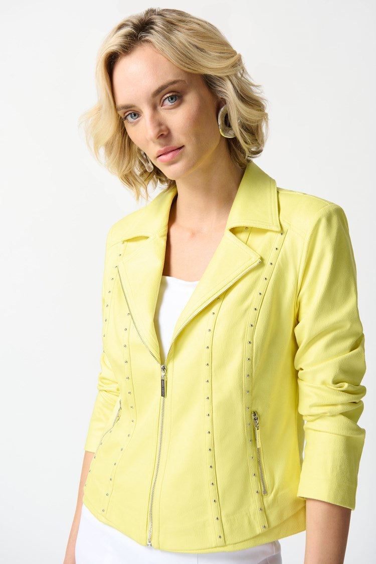 FoiledSuede Fitted Jacket - Yellow