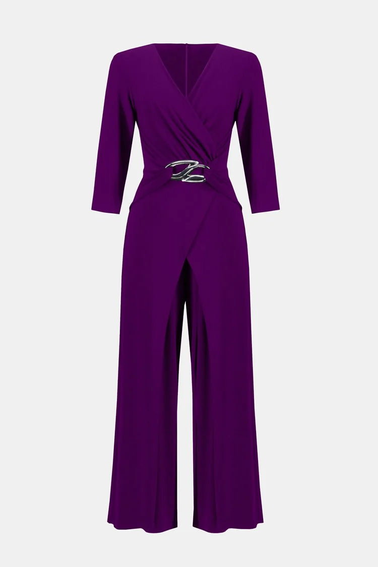 Silky Knit Wrap Jumpsuit - Empress