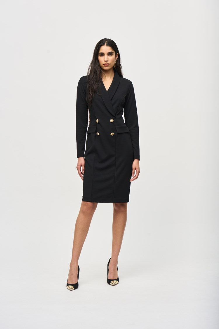 Scuba Crepe Blazer Dress - Black