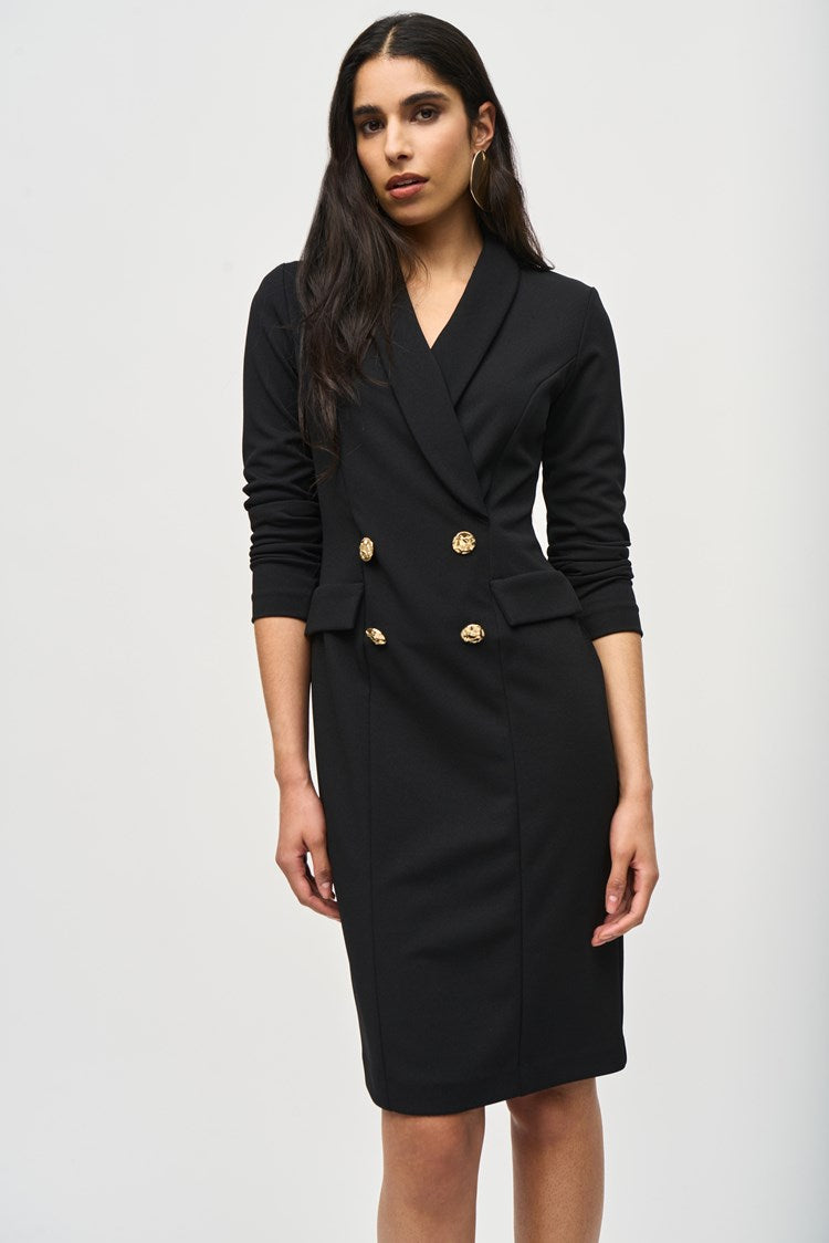 Scuba Crepe Blazer Dress - Black