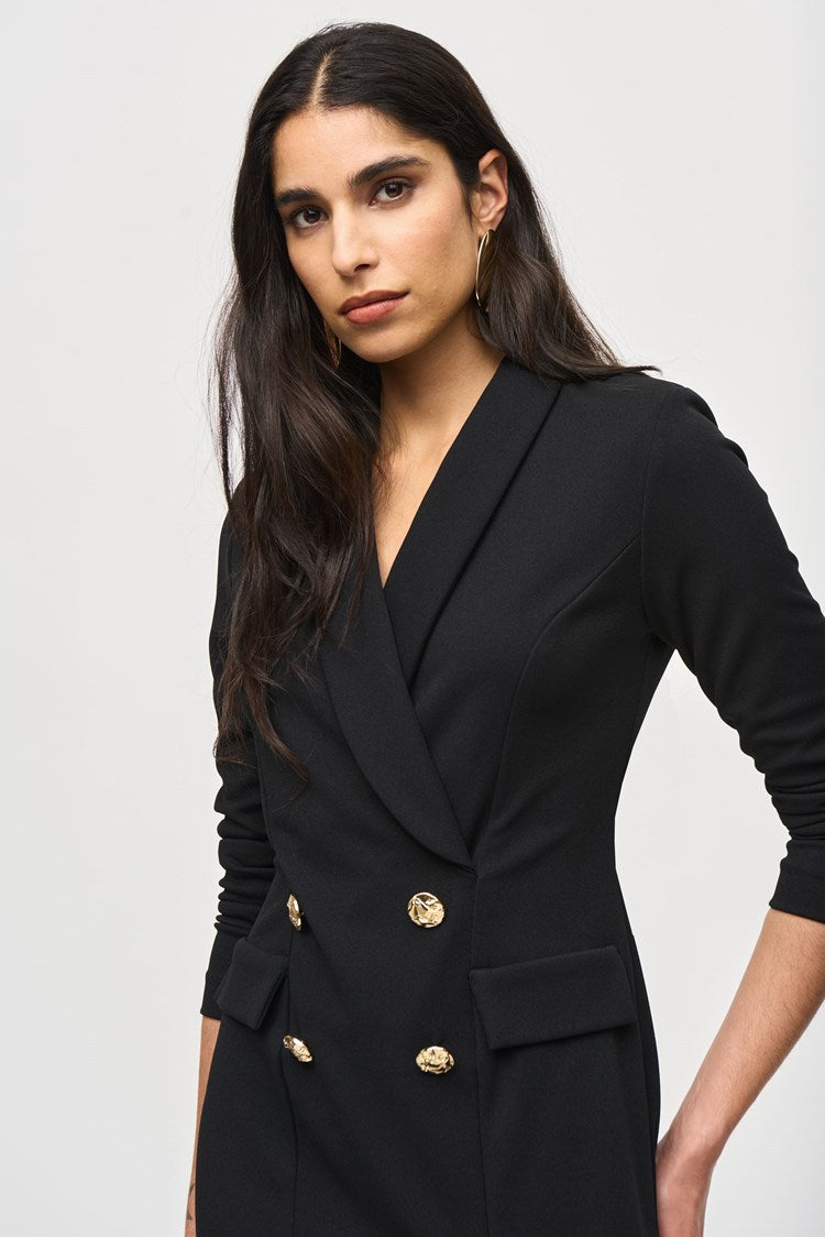 Scuba Crepe Blazer Dress - Black