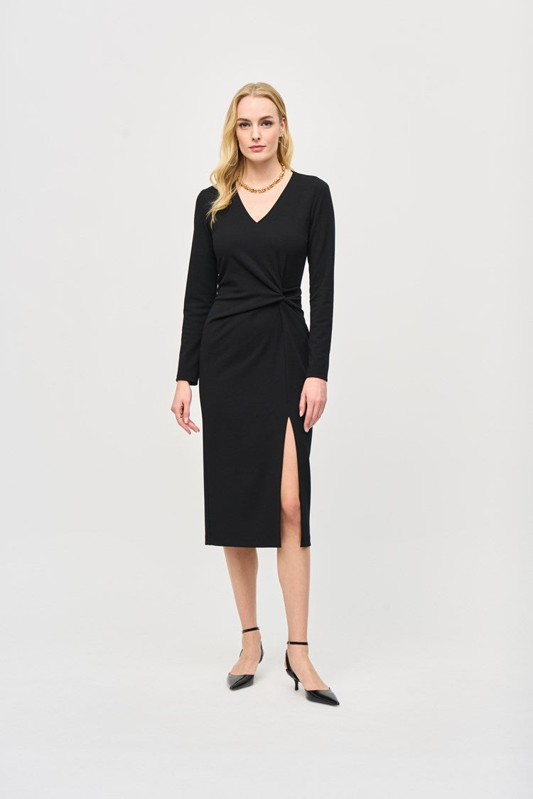 Scuba Crepe Sheath Dress - Black