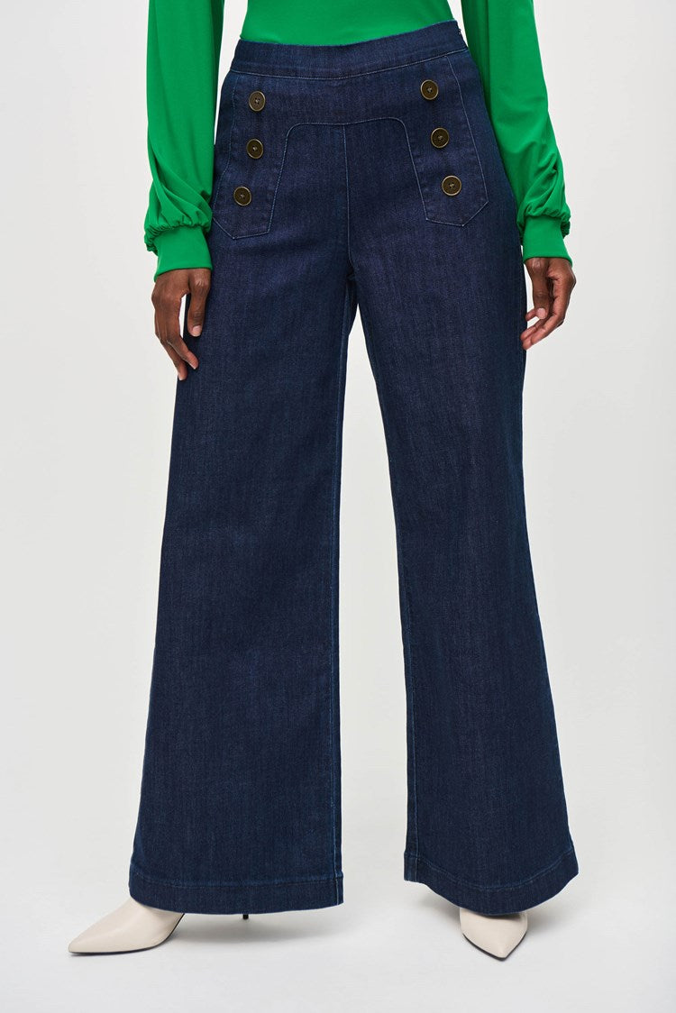 High-Rise Wide Leg Denims - Indigo