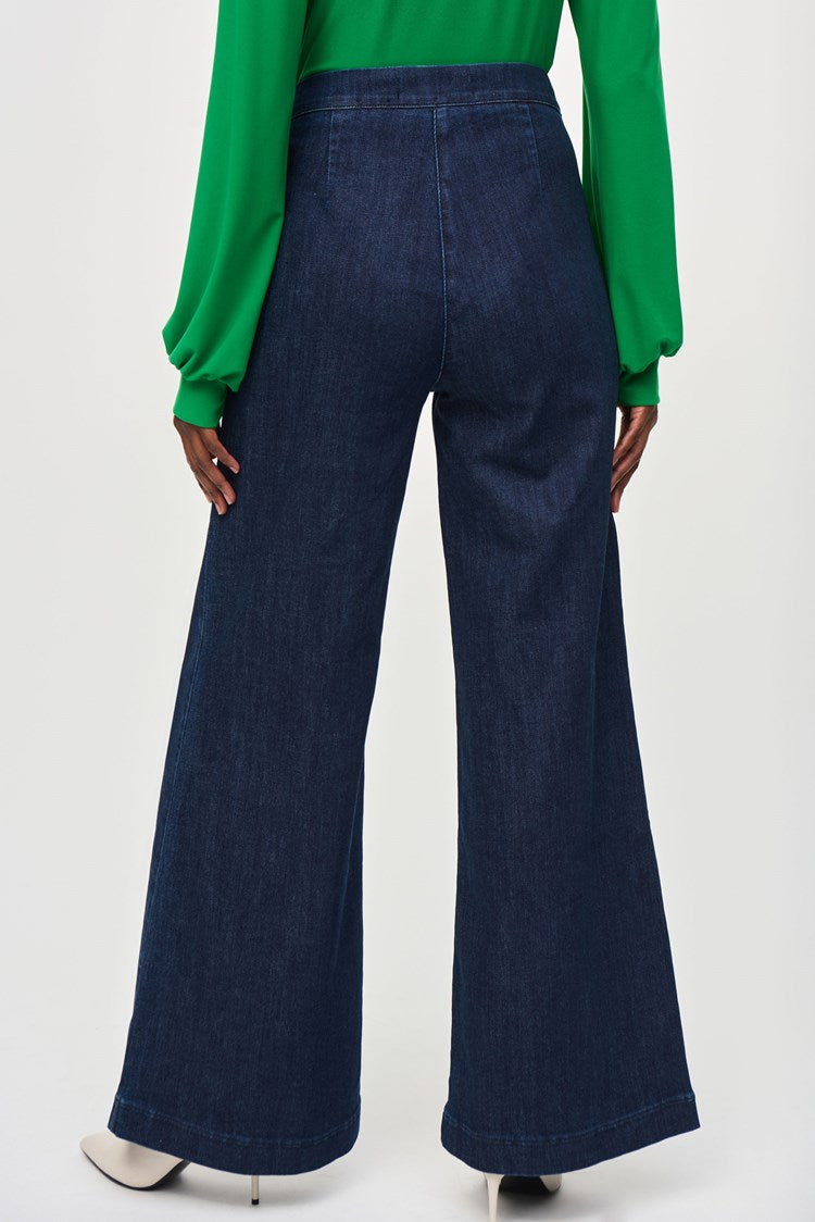 High-Rise Wide Leg Denims - Indigo